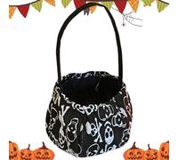 Halloween Bucket, Candy Trick Or Treat Bag, 6,3 x 5,12 x 1,18 pollici Reusable Festival Bucket for Outdoor Night Adventures, Family Cosplay, Holiday Photos and Goodie Collection