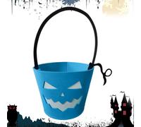 Halloween Bucket, Light-Up Goody Pail, Fluorescent Treat Container, Luminous Felt Tote Bag, Festive Candy Holder for Chocolates, Snacks, Goodies, Party Favors, Holiday Supplies, Seasonal Decorations