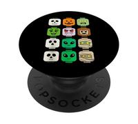 Halloween Building Testa di Mattone Zucca Fantasma Zombie Divertente PopSockets PopGrip Adesivo