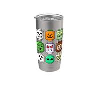 Halloween Building Testa di Mattone Zucca Fantasma Zombie Ragazzi Bicchiere termico in acciaio inox doppia parete