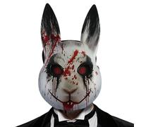 Halloween Bunny Masque - Accessorio per la faccia del festival per celebrazione spettrale, design comodo leggero con dettagli realistici, oggetto di costume per lo spettacolo teatrale Masquerade Cospl