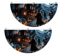 Halloween Bunting - Polyester Semi-Circular Half Fan Double Sided Bunting