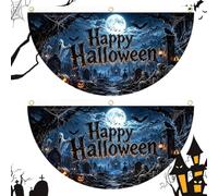 Halloween Bunting - Polyester Semi-Circular Half Fan Double Sided Bunting