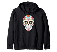 Halloween Calavera Teschio di Zucchero Felpa con Cappuccio