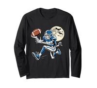 Halloween Calcio Scheletro Spooky Quarterback Uomini Ragazzi Maglia a Manica