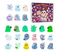 Halloween Calendar - 10.24x7.09 Inches Glow in The Dark Ghost Figurines Resin Desk Display for Holiday, Spooky Design with Haunted House Theme, Countdown Decoration for Men Women Kids Family Teens