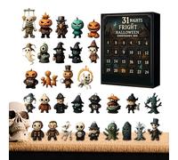 Halloween Calendar Advent, 2025 Horror Collectible Calendar, 12.6x8.66x1.38 Inches 2D Acrylic Figures Set, 24 Day Countdown Dolls, Ideal for Kids, Teens, Home, Party, Kitchen, Holiday Display