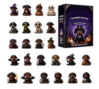 Halloween Calendar Advent 24 Piece 2d Dog Figurines