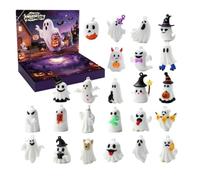 Halloween Calendar Advent | 24 Pieces Cartoon Ghost Figures | Halloween Countdown Calendar Advent | For Family Friends Kids Teens Adults Students Classroom Prizes Party Favors Holiday
