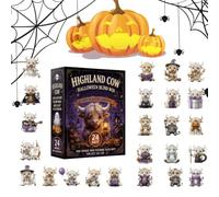 Halloween Calendar Countdown | 24 Days 2D Acrylic Cute Cow Design Ornaments