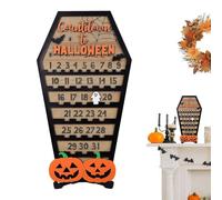 Halloween Calendario Countdown Decorazioni Festive a Forma di Bara in Legno