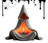 Halloween Candle Holder, Ghost Witch Candlestick, Resin Decorative Ornament, Pressure Synthetic Resin Build, Fall Season Accent, School Festivals Family Home, 3.54x1.57x4.33 Inches Multicolor 1 Piece