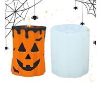 Halloween Candle Silicone Mold, Novelty Halloween 3D Pillar Pumpkin Candle Mold | Easy Release Silicone Arts & Crafts Moulds, Crafting Decoration Tool For Soap Chocolate Fondant Cakes Making