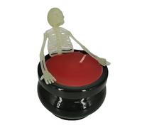 Halloween Candles, Skeleton Scented Decor, Glowing Long Lasting Wax, Frightening Skull Design for Indoor Outdoor Fireplace Mantel Desk Halloween Decor, 3.74x3.74x4.72 Inches
