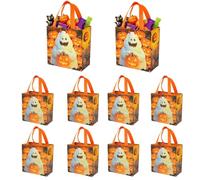 Halloween Candy Bags with Handles - 10 Piece Reusable Cute Trick or Treat