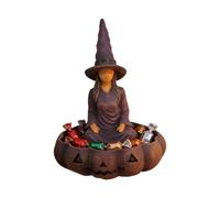 Halloween Candy Bowl - Gothic Witch Pumpkin Dish | Resin Desk Storage Box