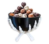 Halloween Candy Bowl, Skeleton Figurine Tray, Gothic Decorative Design with Multi-Use Snack and Key Holder, Spooky Tabletop Accessories for Living Room, Kitchen, Bedroom, 9.45x9.06x7.09 inches