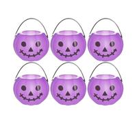 Halloween Candy Bucket - PP 6 Pieces Halloween Ghost Candy Holder Jack O Lantern | Pumpkin Bucket For Kids Boys Girls Holiday Party Neighborhood Fall Gathering Birthday Outdoor