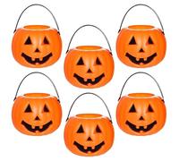 Halloween Candy Bucket - PP 6 Pieces Halloween Ghost Candy Holder Jack O Lantern | Pumpkin Bucket For Kids Boys Girls Holiday Party Neighborhood Fall Gathering Birthday Outdoor
