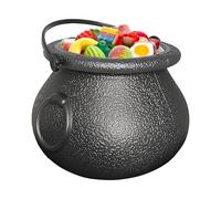 Halloween Candy Bucket | Trucco di zucca o pentola di trattamento con manico | Proprietà di festa di caramelle strega per bambini | Cubo di Halloween in stile lanterna a fiamma nera per decorare