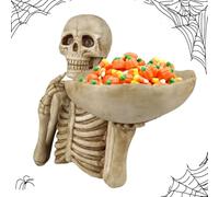 Halloween Candy Dish - 22cm Skull Storage - Skull Tray - Resin Skeleton Storage Container for Candy Fruit Party Supplies Tabletop Decor Functional Ornament Everyday Home Display