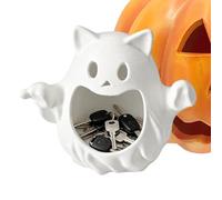 Halloween Candy Dish Ghost Cat Bowl Table Top Organizer Storage | Statuetta spettrale di Halloween piatto per vacanze, casa, ufficio, tavolo, caminetto, finestra, mensola d'ingresso, bancone