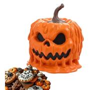 Halloween Candy Jar, Pumpkin Treat Organizer Canister, Festive Autumn Candy Holder for Party, Study Room, Bedroom, Wedding, Table Centerpiece Décor, 7.09x5.91 inches, Orange Colored