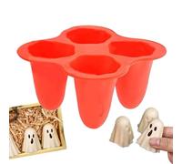 Halloween Candy Molds, Ghost Silicone Tray, Reusable Fondant Shaper, Food-Grade Nonstick Design, 3.94x3.94x3.54 inches, Creative Baking Accessory, for Cake, Cookie, Ice, Wax, Adult Treat Making