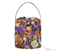 Halloween Candy Packaging Seamless Pattern Filato Borse Crochet Bag Kit Sacchetto Portatile di Stoccaggio per l'Organizzatore di Immagazzinaggio di Forn