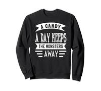 Halloween Candy Tiene lontani i Mostri Frase Felpa