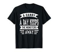 Halloween Candy Tiene lontani i Mostri Frase Maglietta
