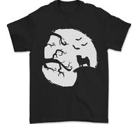 Halloween Cane Carlino Uomo T-Shirt 100% Cotone