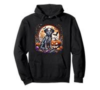 Halloween Cane Scheletro Spettrale Zucca Jack o Lanterna Ragazze Felpa con Cappuccio