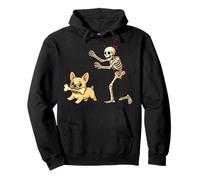 Halloween Cane Simpatico Scheletro Insegue Bulldog Francese Felpa con Cappuccio
