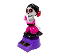 Halloween Car Decorations, Spooky Solar Powered Doll, Fun Animated Design & Compact Lightweight Build, Shaking Head Dashboard Ornament for Interior Car Desktop Computer Home