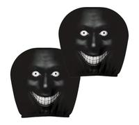 Halloween Car Headrest Cover - Spooky Seat Protector 2 Pack, Elastic Anti-Dirty Car Seat Headrest Covers with Funny Horror Face Design for SUV Sedan Truck Interior Decoration Halloween Everyday Use