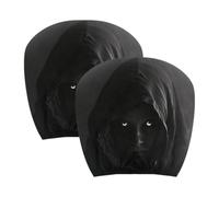 Halloween Car Headrest Covers - Pair of Hooded Figure , Universal Fi | Spooky Design, Easy to Install, Elastic Fabric, Fits Most Seats, for Festive Season & Daily Drive, Fun & Unique Car Accessory