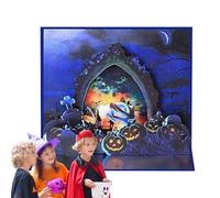 Halloween Card - 3D Holiday Greeting Card, Scary Folded | Spooky Design with Ghost Pumpkin Theme, Decorative for Children Adults Party Favor Classmates Gift Surprise Event