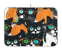 Halloween Carino Gatto Occhiali Riutilizzabili Piatto Mat 18x24 Rettangolo Grande Scolapiatti Decorativo Home Decor Essentials