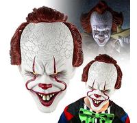 Halloween Carnevale Horror Clown Maschera: Maschera da clown in silicone Masquerade Party Realistico Horror Entertainment Taglia Normale da Adulto Terrificante Feste in Costume Realistico