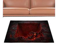 Halloween Carpet Spooky - Non-Slip Soft Optical Illusion Carpet Decor | Optical Illusion Rug For Fall Autumn Christmas Bathroom Dining Nightmare Living Bedroom Kitchen