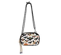 Halloween Cartoon pipistrelli e gufi borsa laterale Crossbody per le donne Comfort con tracolla regolabile piccola borsa a tracolla camminare il cane bolsa de mano para mujer