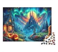 Halloween Castle 1000 Pezzi Castello Blu Magico Puzzle in Cartone Riciclato per Adulti Gioco Educativo Decompressione Decorazione Pareti Regali Puzzle Regalo Natale