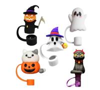 Halloween Cat Straw Cover Cute 10mm Spill Proof Dust Proof