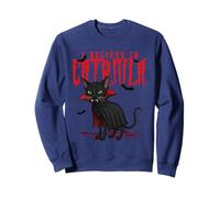 Halloween Cat Tee Catriula Vampire Art per Amanti dei Felpa