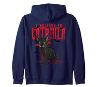 Halloween Cat Tee Catriula Vampire Art per Amanti dei Felpa con Cappuccio