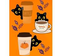 Halloween Cats and Coffee notebook