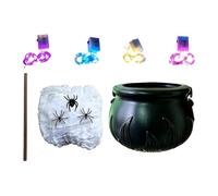 Halloween Cauldron - Bubbling Candy Bucket - Decorative Kit With Led Lights