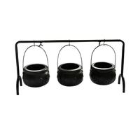 Halloween Cauldron - Candy Bowl Witches Cauldron, Spooky Pot Rack Set | Fun Decorative Serving Bowls Kit, Classic Witch Themed Snack Display, Ideal for Home Wizard Decoration Use