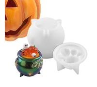 Halloween Cauldron Casting, Epoxy Resin Crafting Mould, Reusable Silicone Mold, 8.8x6.9cm, for Art Projects, Spooky Cauldron Shape, Home School Studio Festive Event Use Decoration Piece